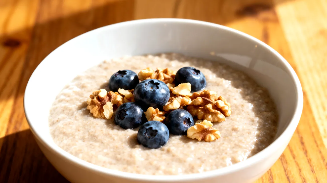 Amaranth-Porridge mit Walnüssen und Blaubeeren"