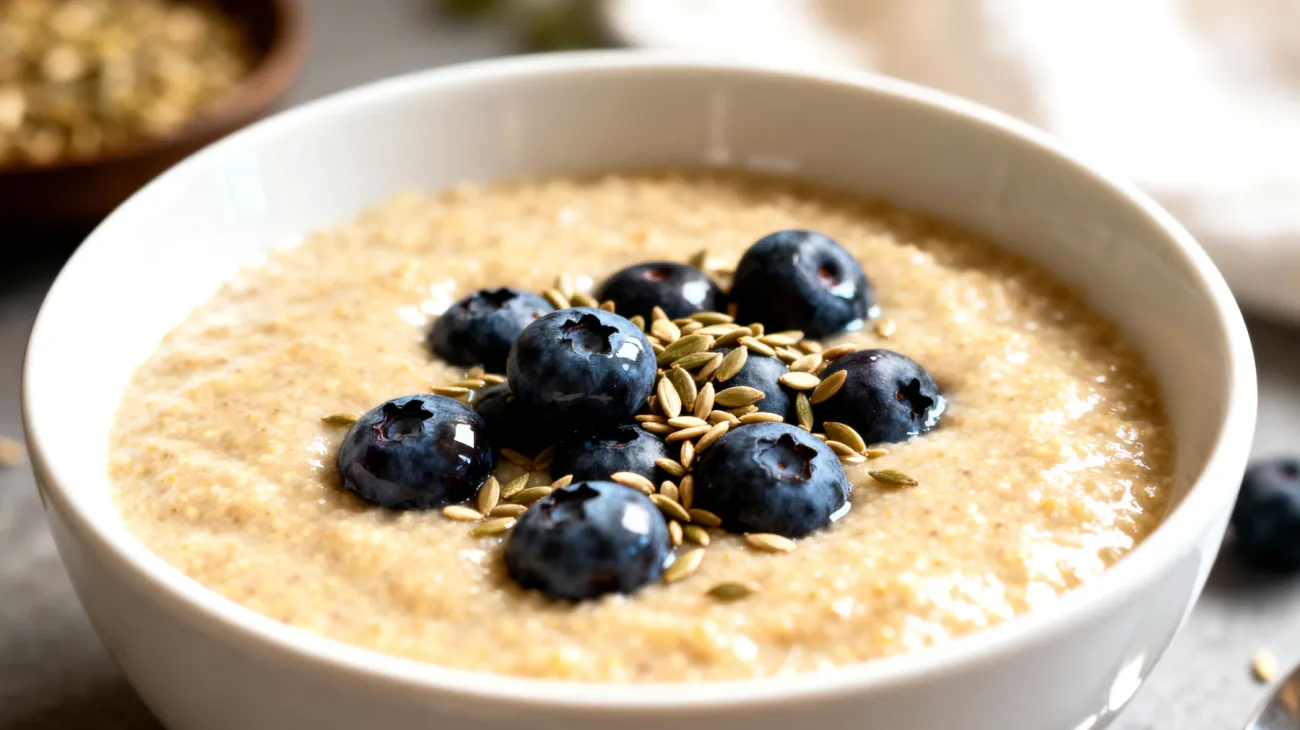 Amaranth-Pudding mit Heidelbeeren und Hanfsamen"