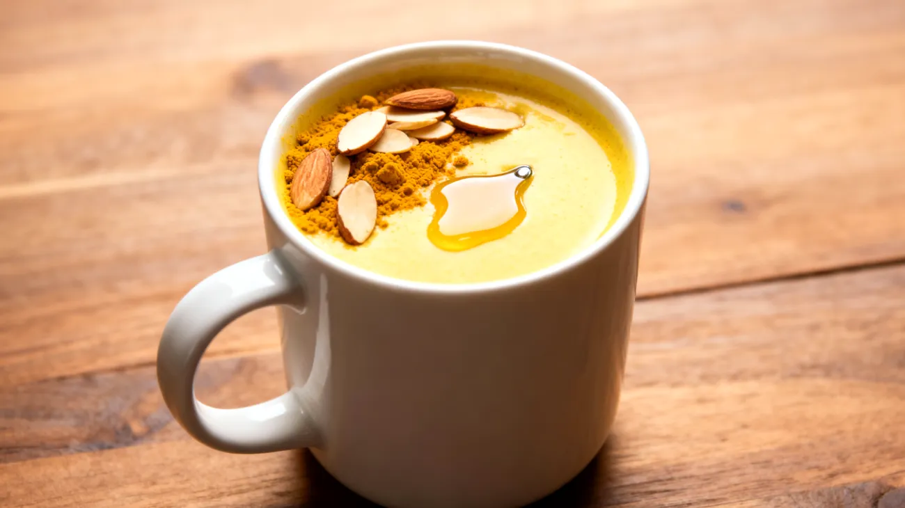 Goldene Milch mit Ghee und Mandeln (Haldi Doodh)"