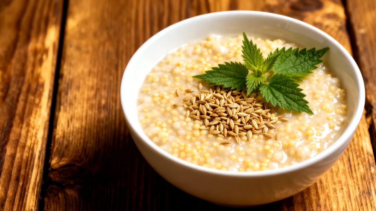 Hirsebrei mit Fenchelsamen und Brennnessel"