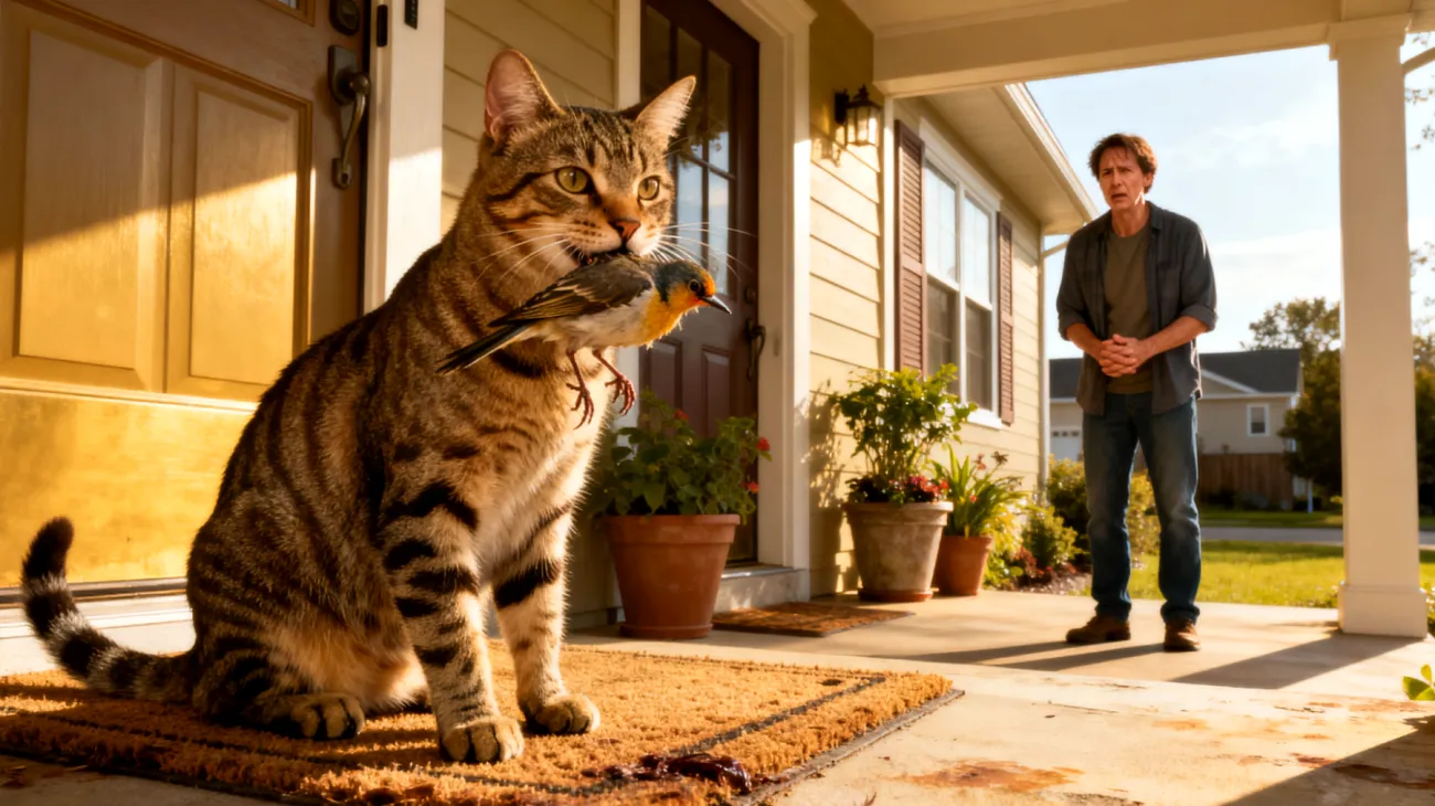 Katzen entwickeln im Garten häufig Jagdverhalten und bringen Beutetiere wie Vögel oder Mäuse ins Haus, was sowohl für die lokale Tierwelt schädlich ist als auch hygienische Probleme für den Haushalt verursacht"