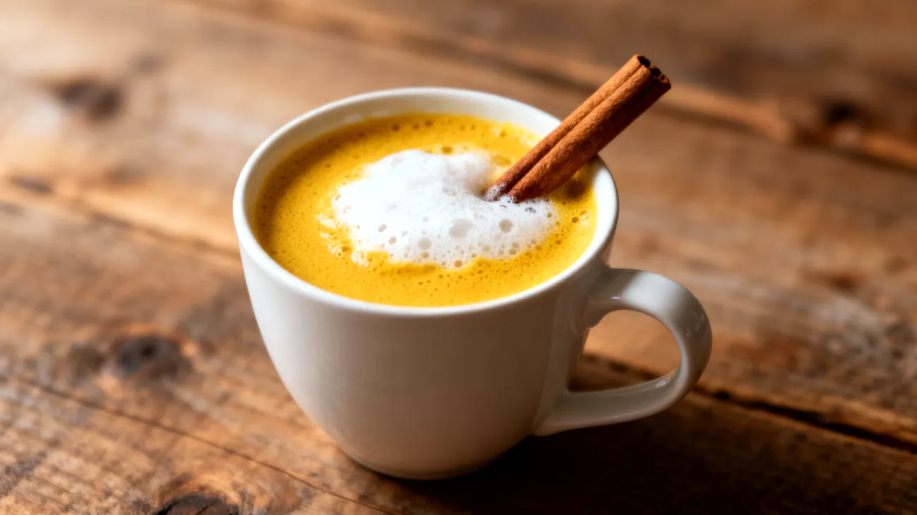 Kurkuma-Ingwer-Goldene Milch mit Ashwagandha und Sesammus"