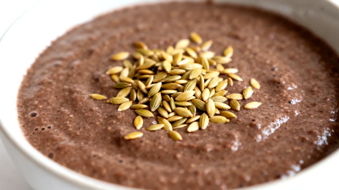 Amaranth-Pudding mit Kakao und Hanfsamen"