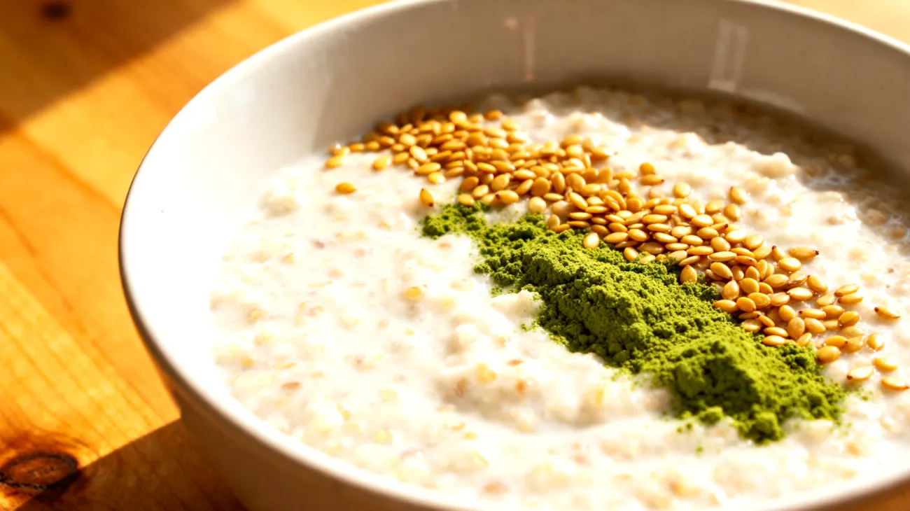 Amaranth-Quinoa-Porridge mit Hanfsamen und Spirulina"